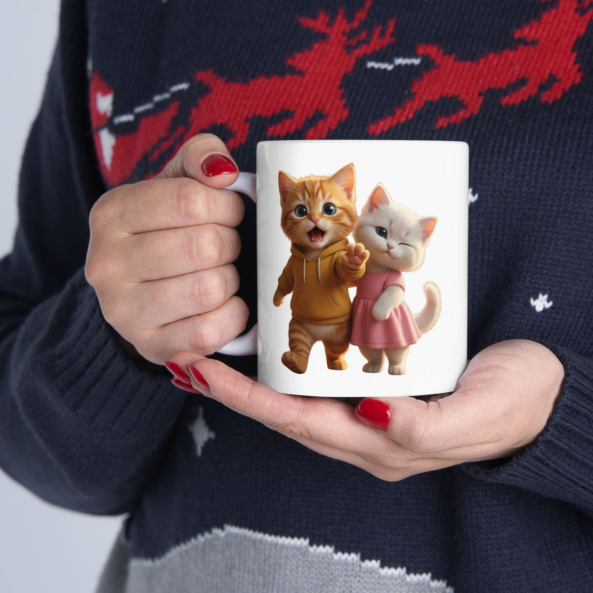Bella & Milo Cute Cat Ceramic Mug | "Eat, Play, Nap, Wreck House" Paw Mug