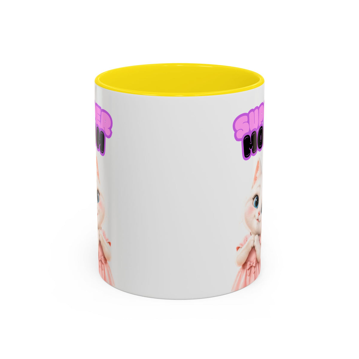 Bella the Kitten "Super Mom" Accent Ceramic Mug