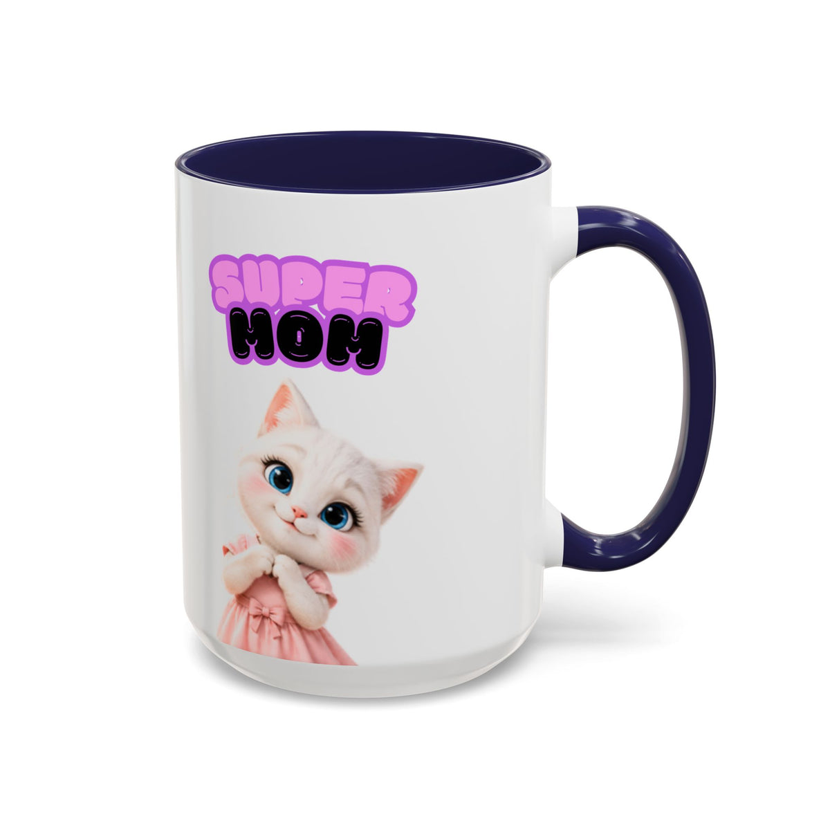 Bella the Kitten "Super Mom" Accent Ceramic Mug