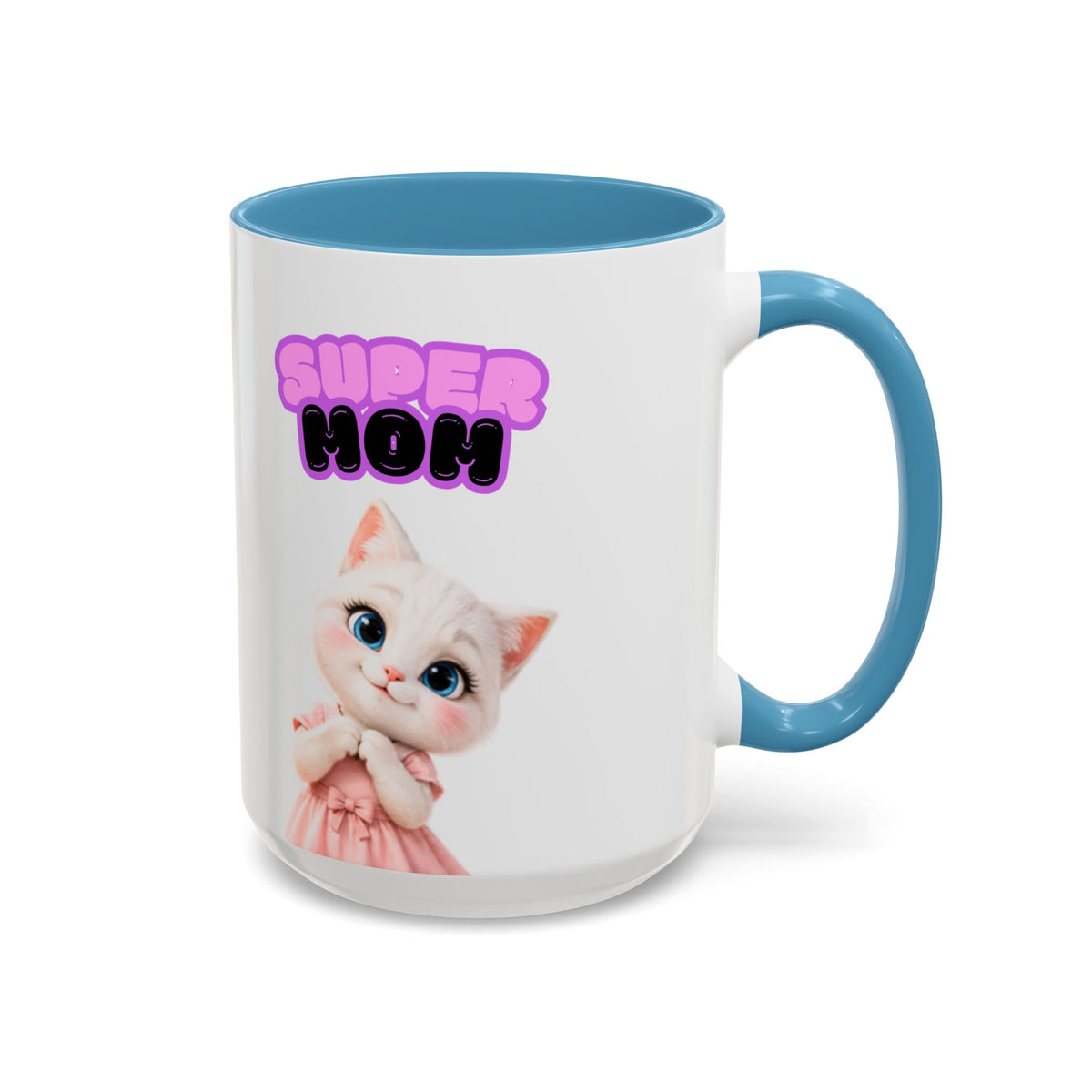 Bella the Kitten "Super Mom" Accent Ceramic Mug