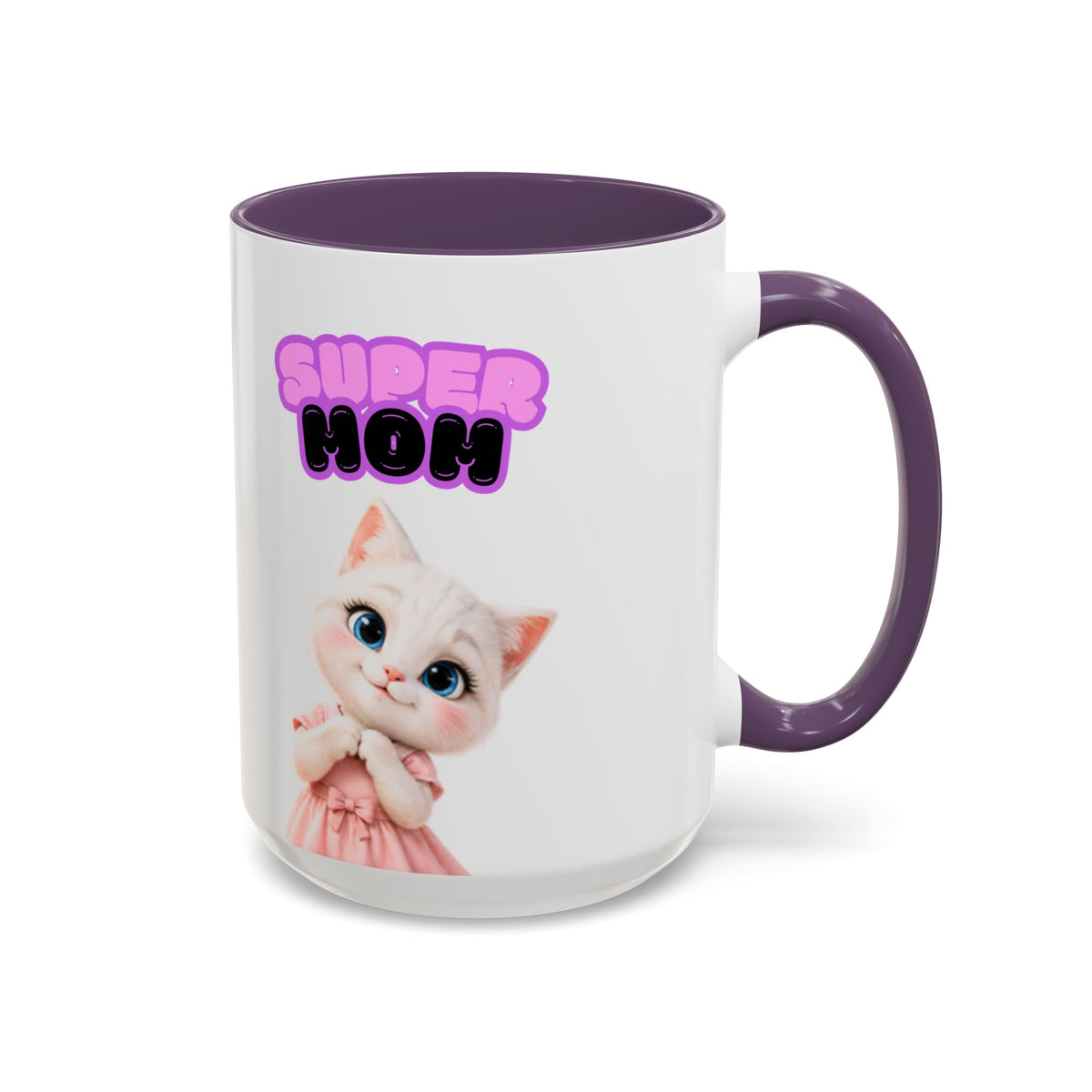 Bella the Kitten "Super Mom" Accent Ceramic Mug