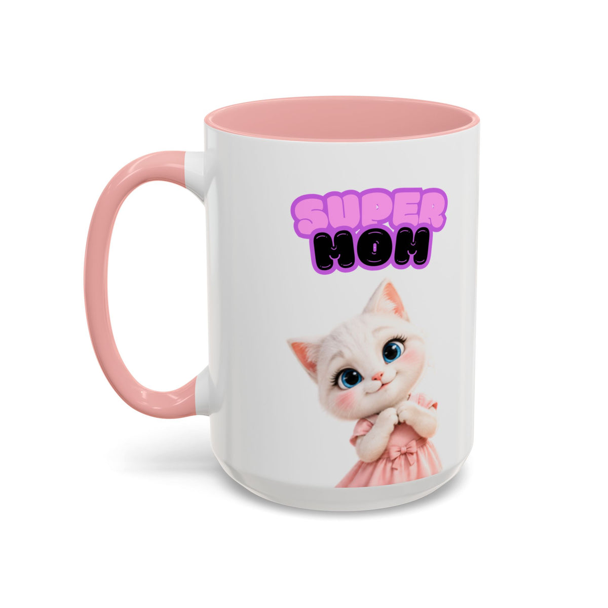 Bella the Kitten "Super Mom" Accent Ceramic Mug