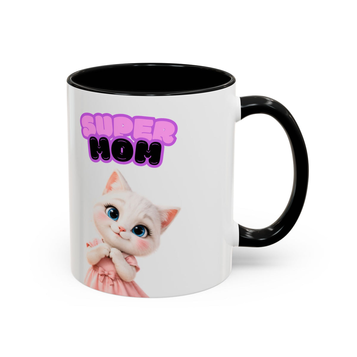 Bella the Kitten "Super Mom" Accent Ceramic Mug