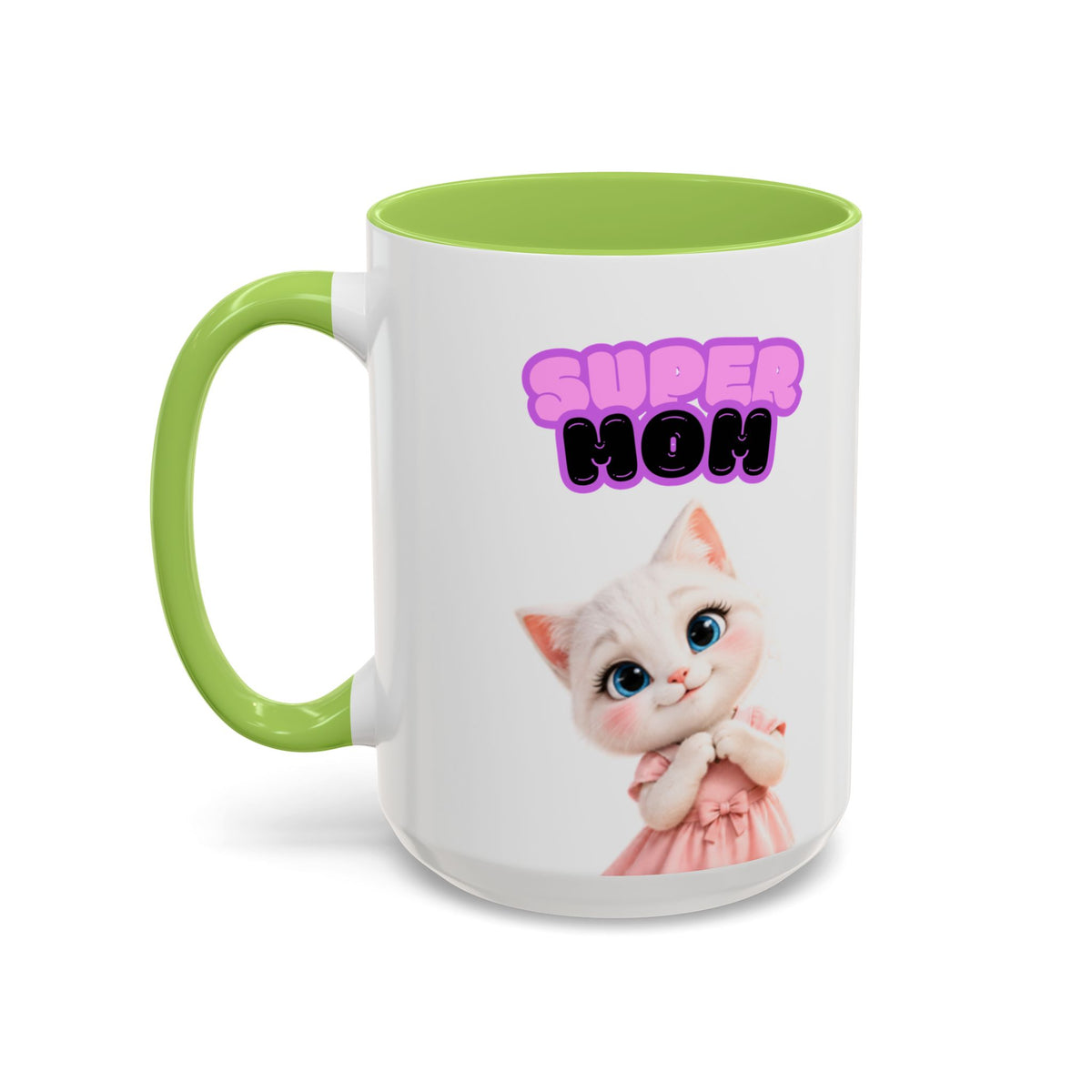 Bella the Kitten "Super Mom" Accent Ceramic Mug