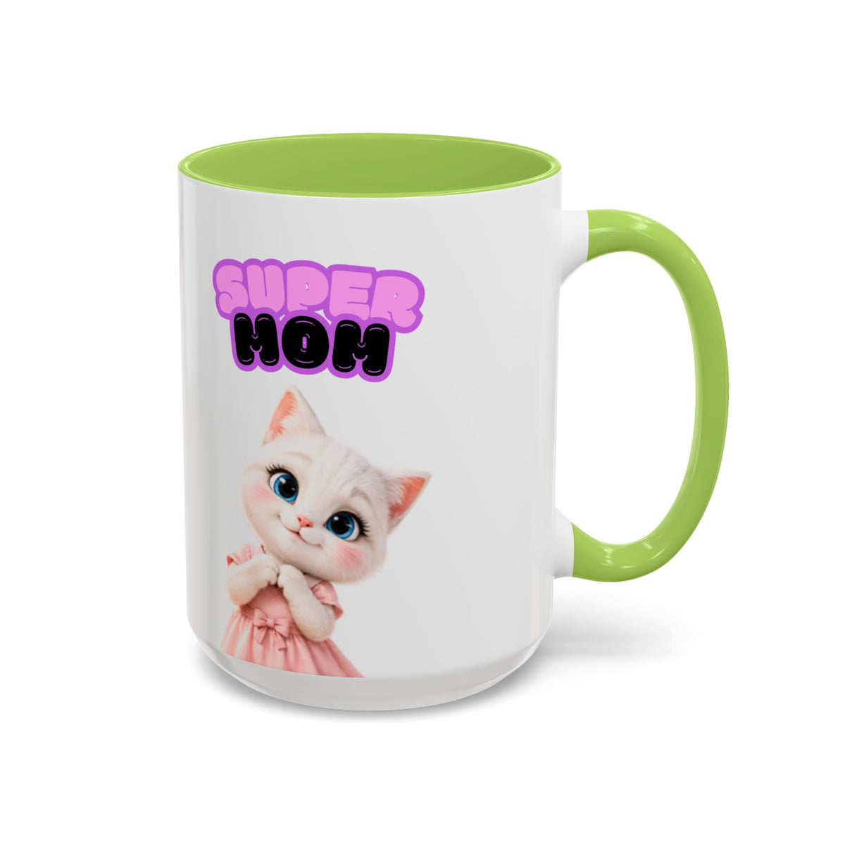 Bella the Kitten "Super Mom" Accent Ceramic Mug