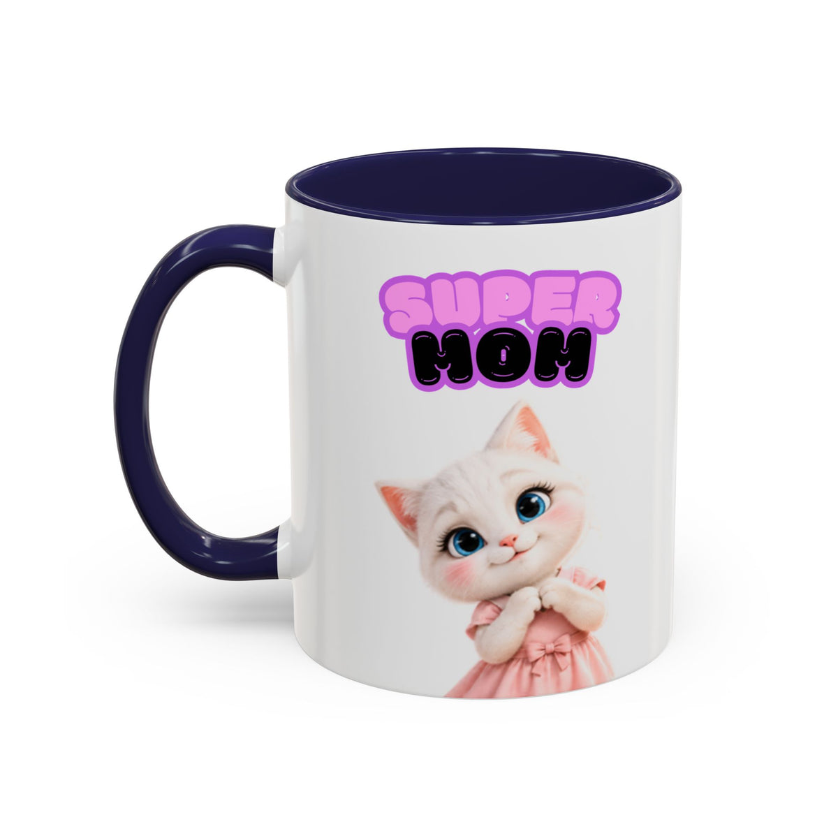 Bella the Kitten "Super Mom" Accent Ceramic Mug