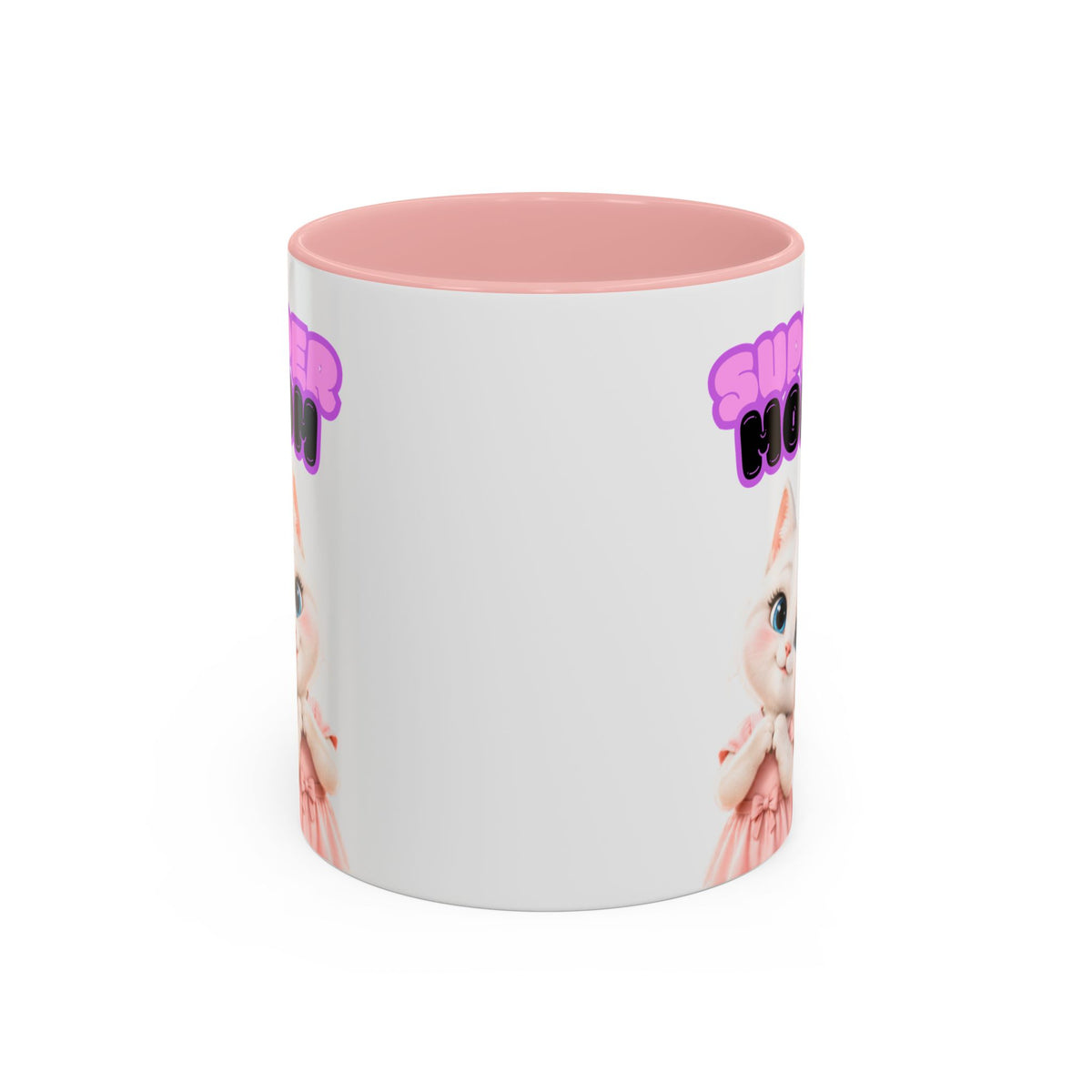 Bella the Kitten "Super Mom" Accent Ceramic Mug