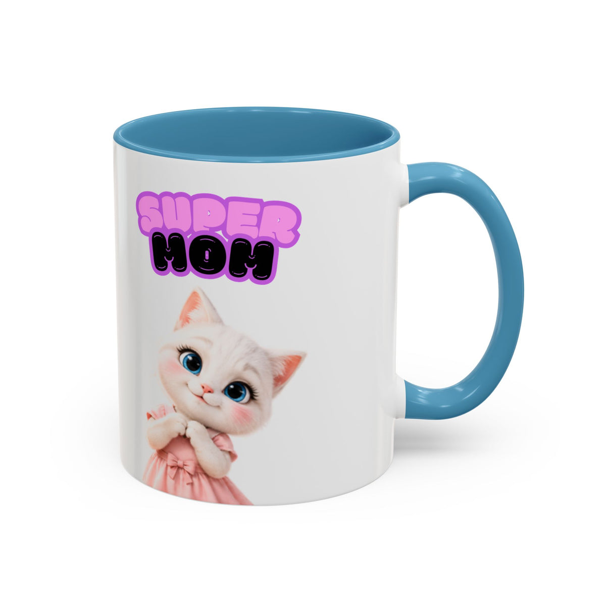 Bella the Kitten "Super Mom" Accent Ceramic Mug