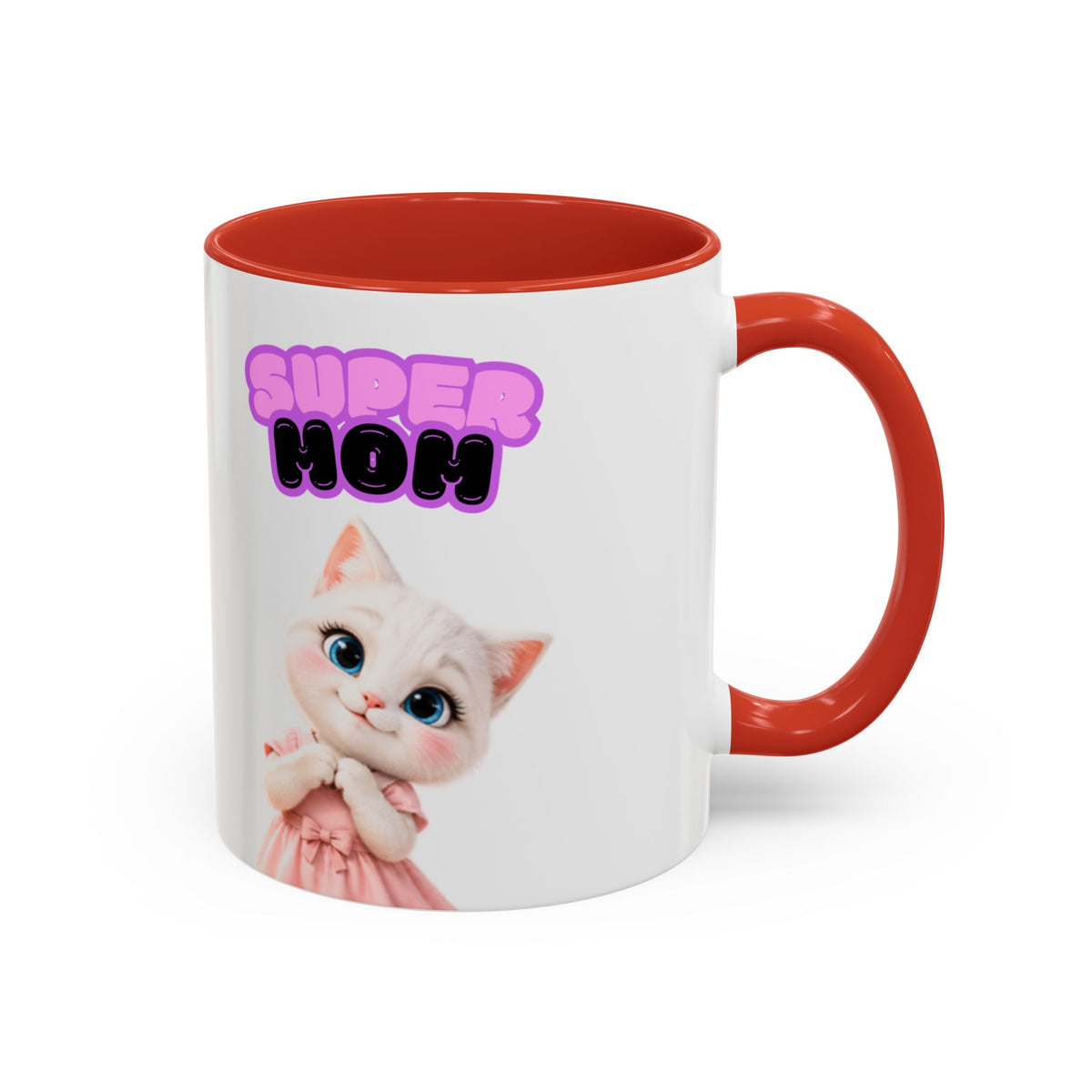 Bella the Kitten "Super Mom" Accent Ceramic Mug