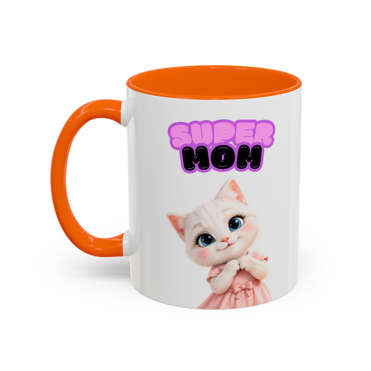 Bella the Kitten "Super Mom" Accent Ceramic Mug