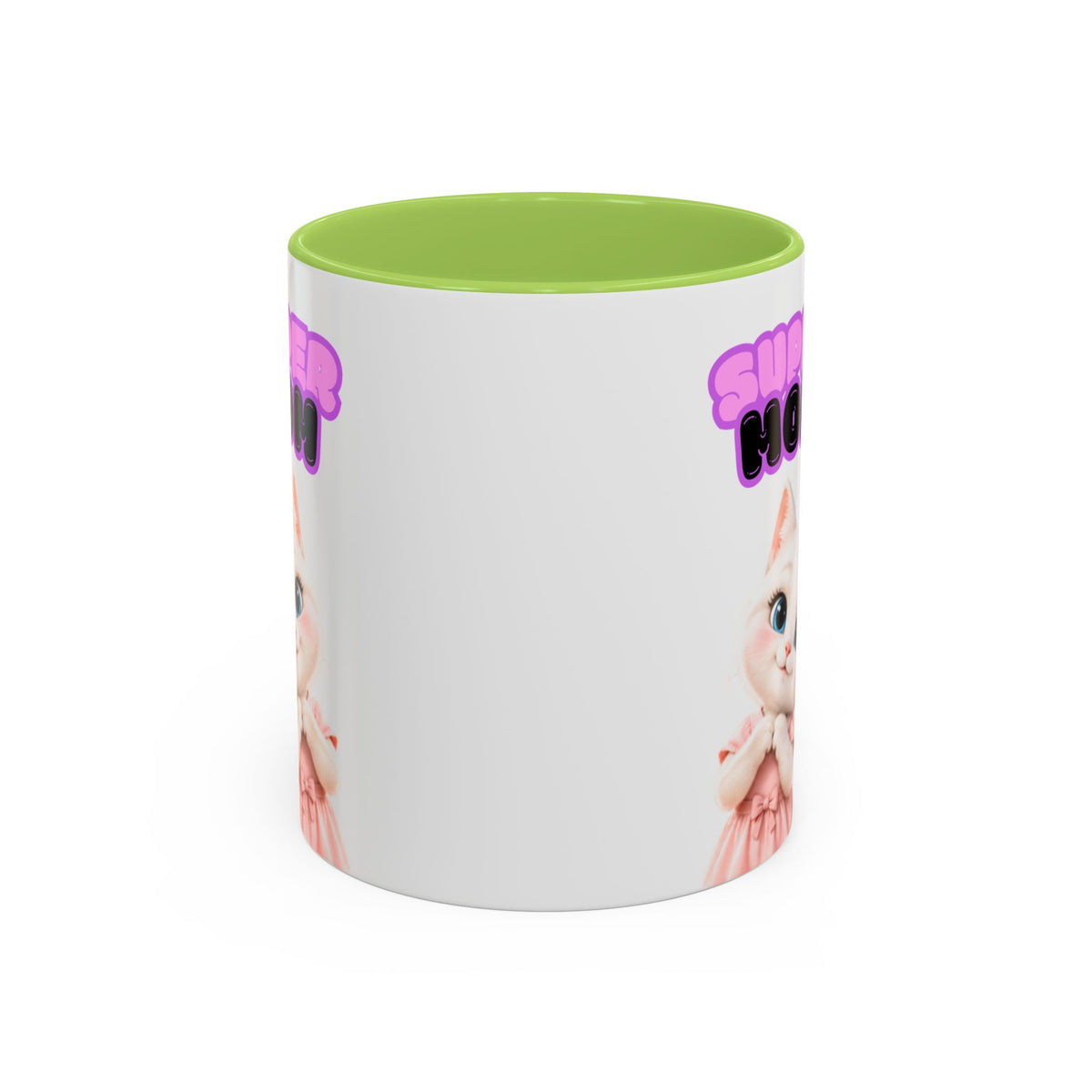 Bella the Kitten "Super Mom" Accent Ceramic Mug