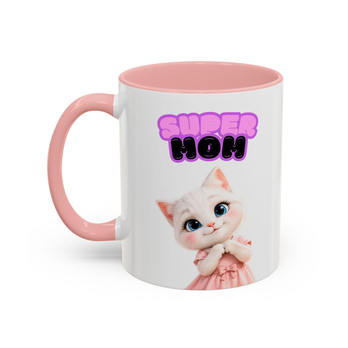 Bella the Kitten "Super Mom" Accent Ceramic Mug
