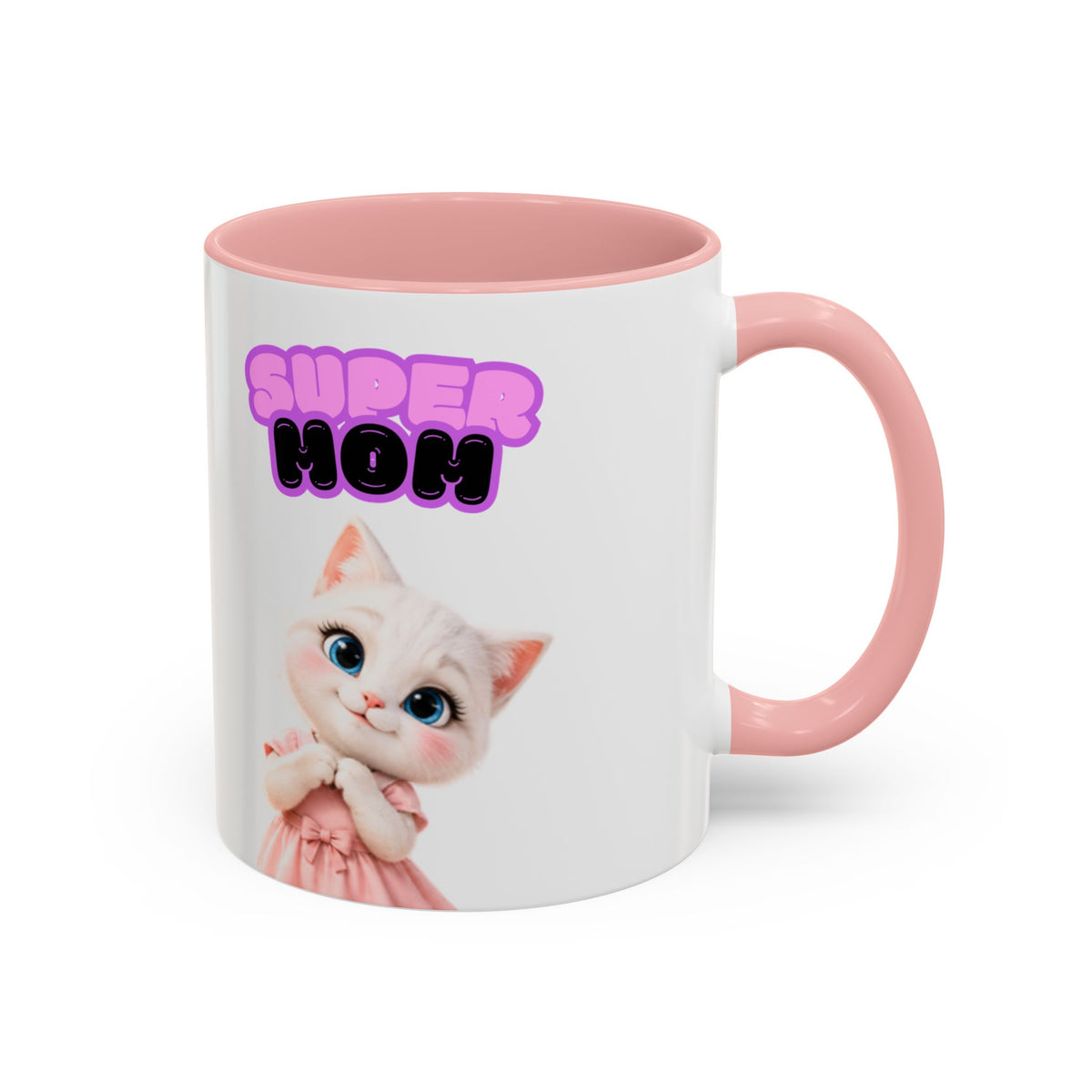 Bella the Kitten "Super Mom" Accent Ceramic Mug