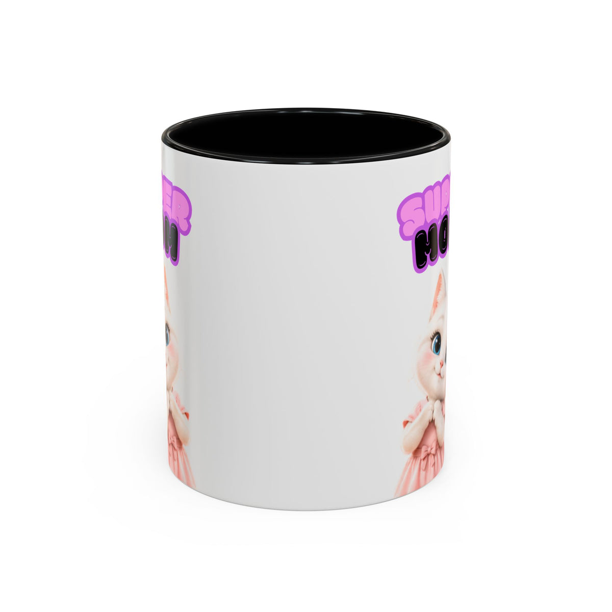 Bella the Kitten "Super Mom" Accent Ceramic Mug