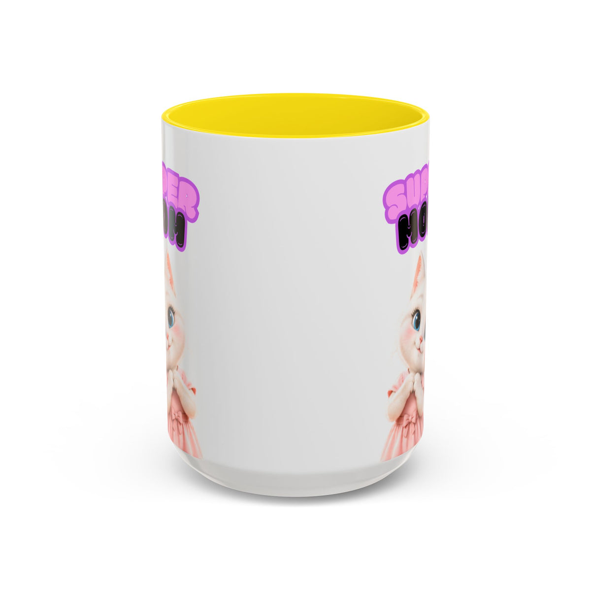Bella the Kitten "Super Mom" Accent Ceramic Mug