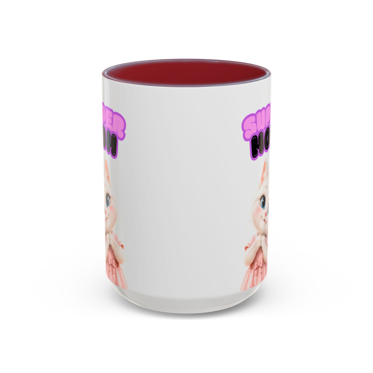 Bella the Kitten "Super Mom" Accent Ceramic Mug