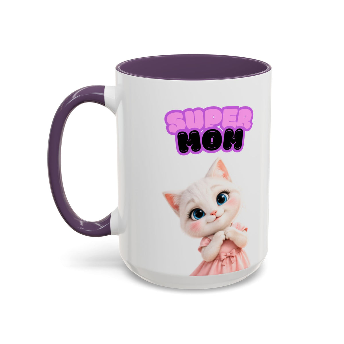 Bella the Kitten "Super Mom" Accent Ceramic Mug