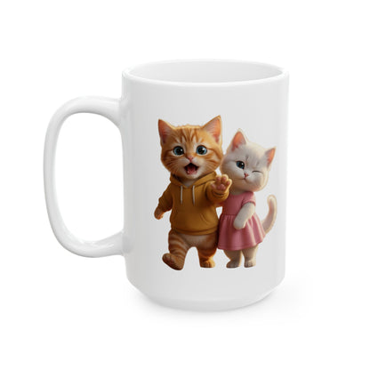 Bella & Milo Cute Cat Ceramic Mug | "Eat, Play, Nap, Wreck House" Paw Mug