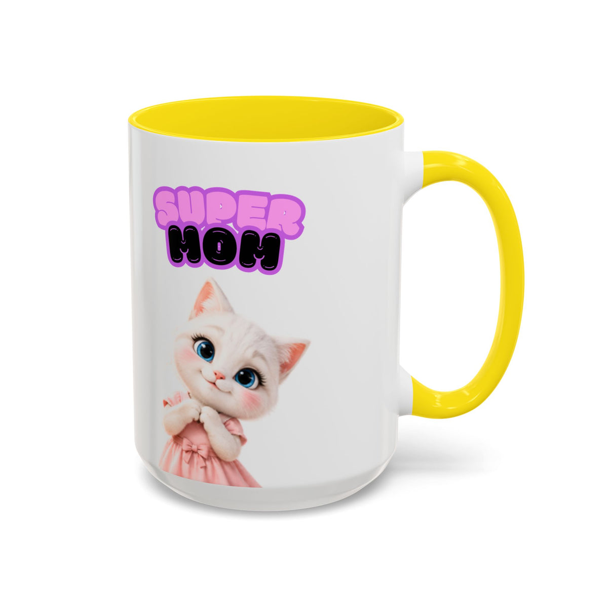 Bella the Kitten "Super Mom" Accent Ceramic Mug