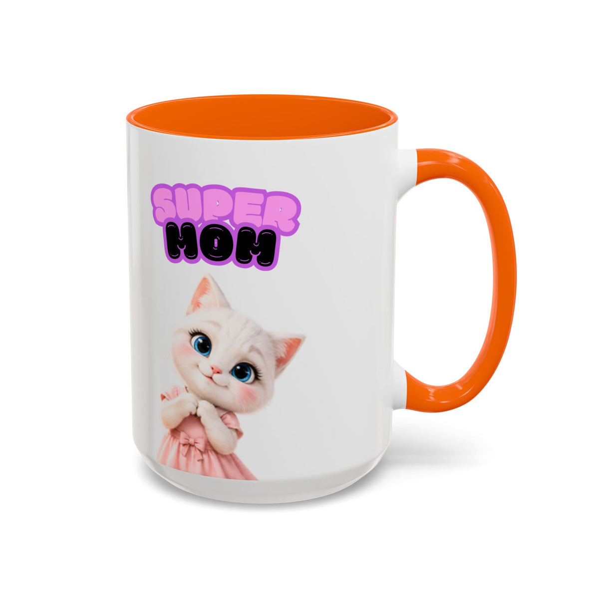Bella the Kitten "Super Mom" Accent Ceramic Mug