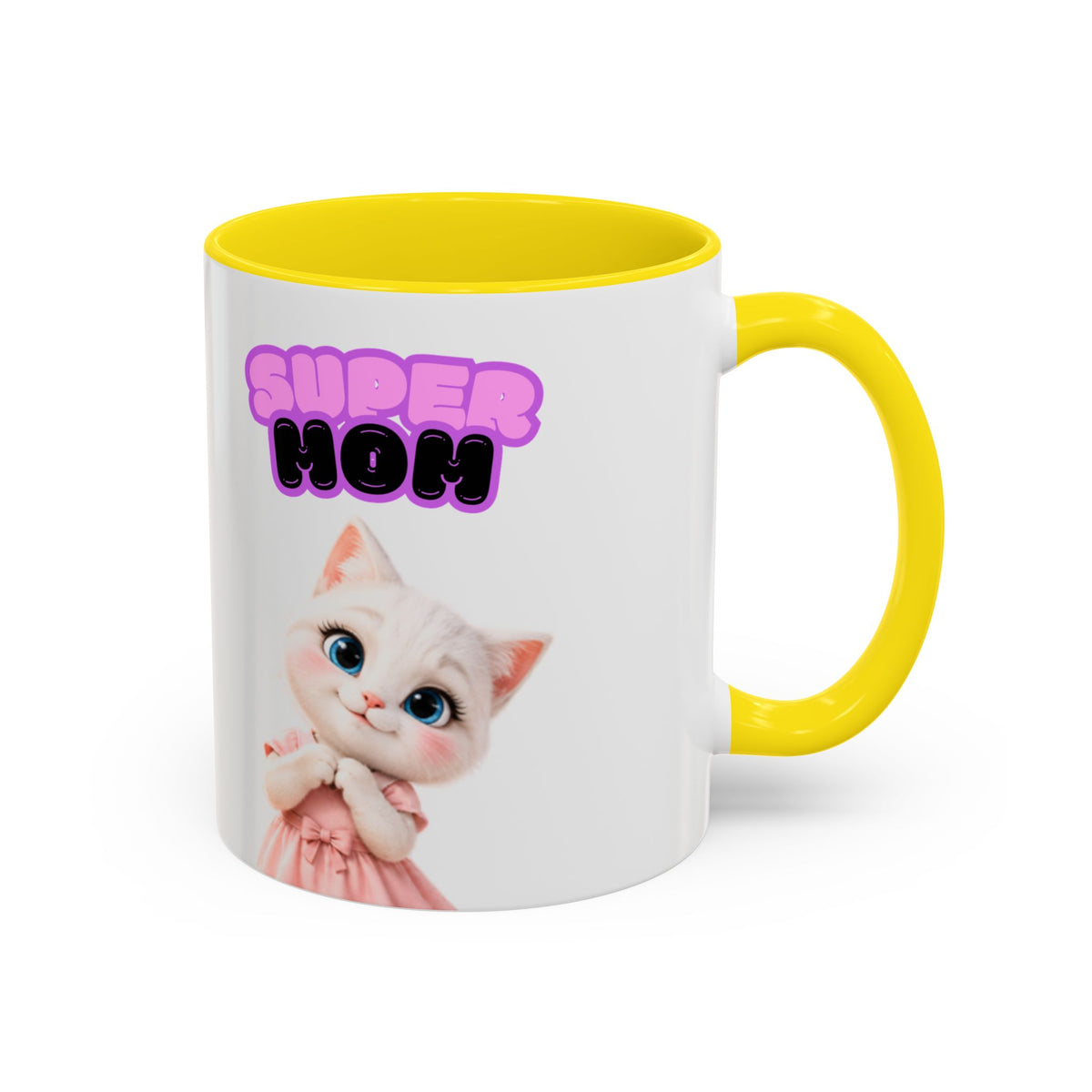 Bella the Kitten "Super Mom" Accent Ceramic Mug